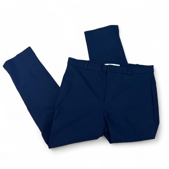 MNG Mango Women’s Navy Dress Pants Size 8 EUR 40 Slim Fit Ankle Work Career - Picture 1 of 10